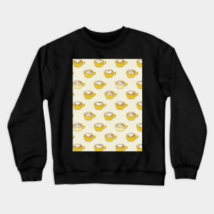 Latte Art in Cute Yellow Coffee Mugs Crewneck Sweatshirt